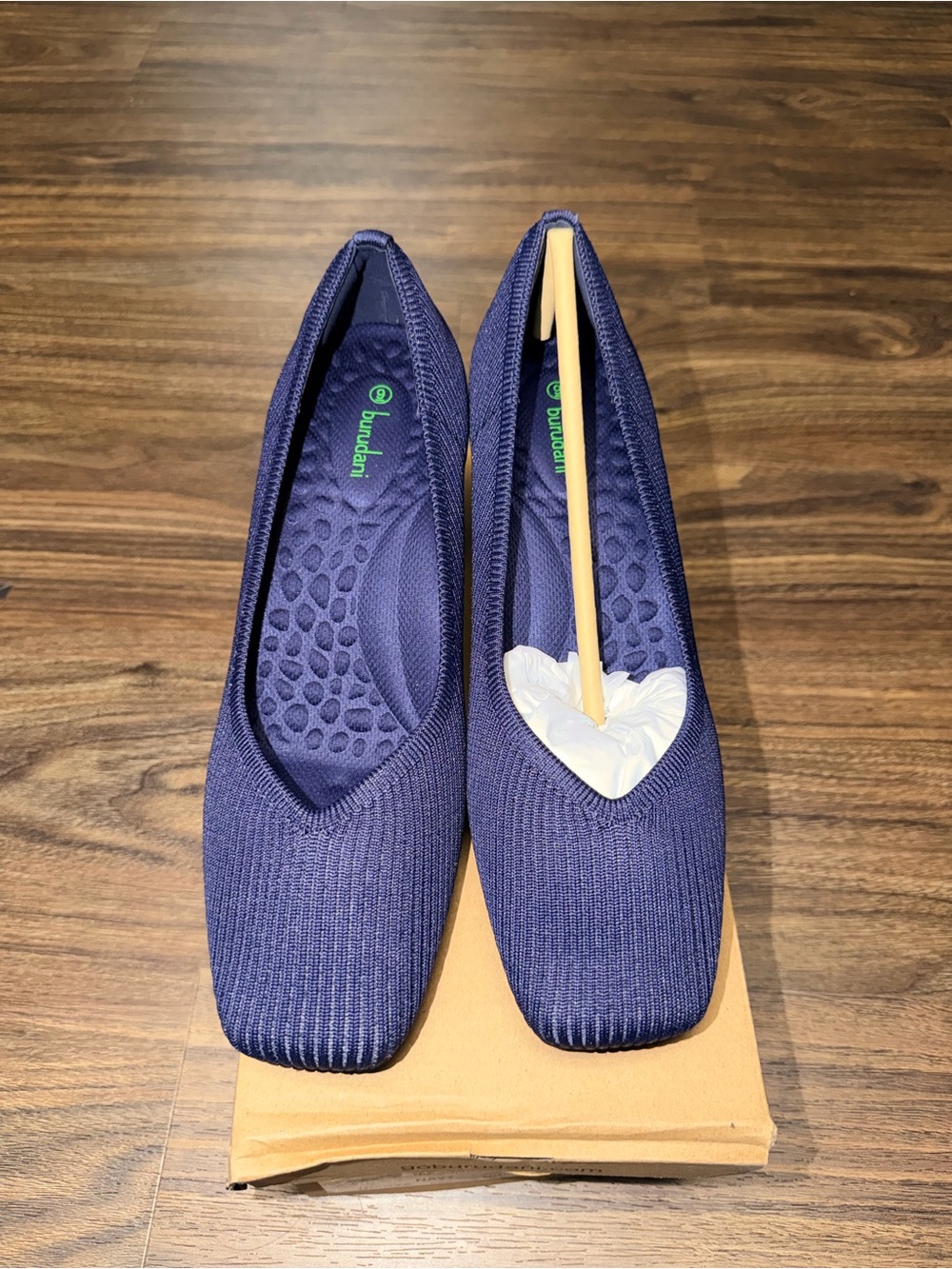 Square Toe Block Heel Knit Pumps